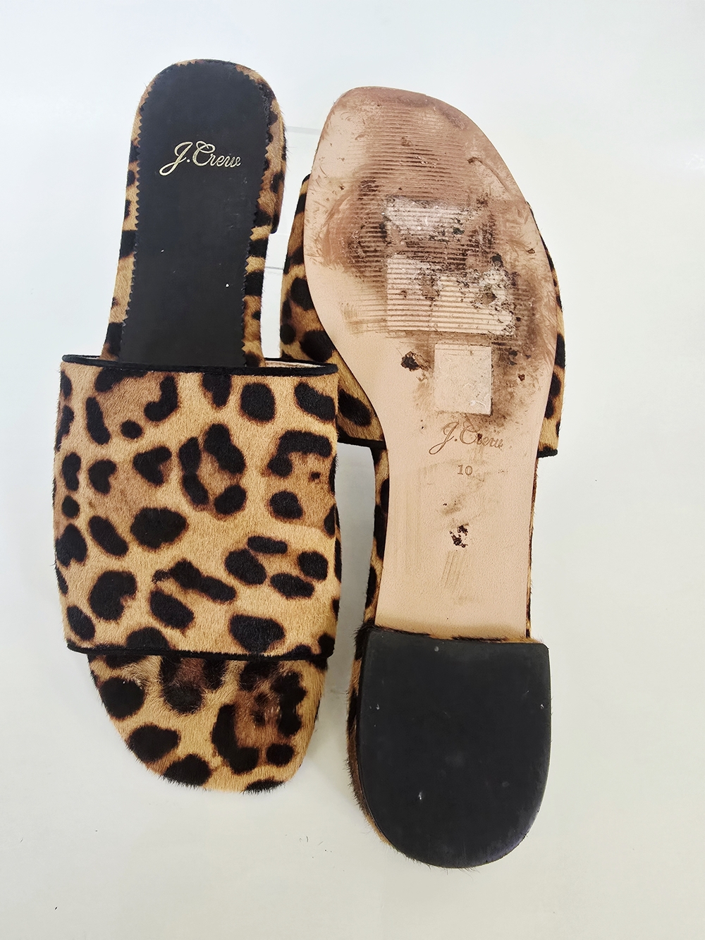 J.Crew Abbie calf hair slides sandals size 10 - Picture 5 of 5